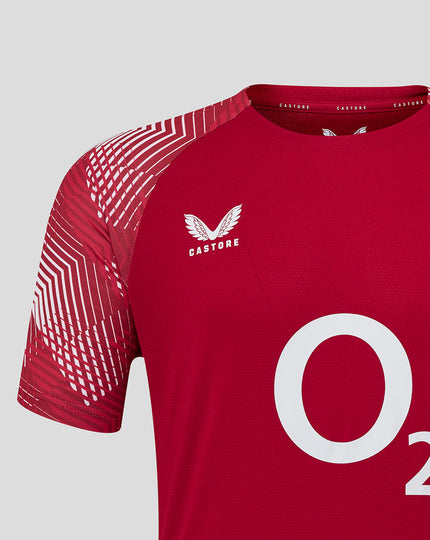 Men’s England Rugby 25/26 Pre Match Short Sleeve T-Shirt – Jester Red