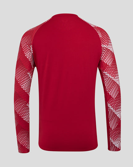 England Rugby Men's Pre Match Long Sleeve Drill Top O2 – Jester Red