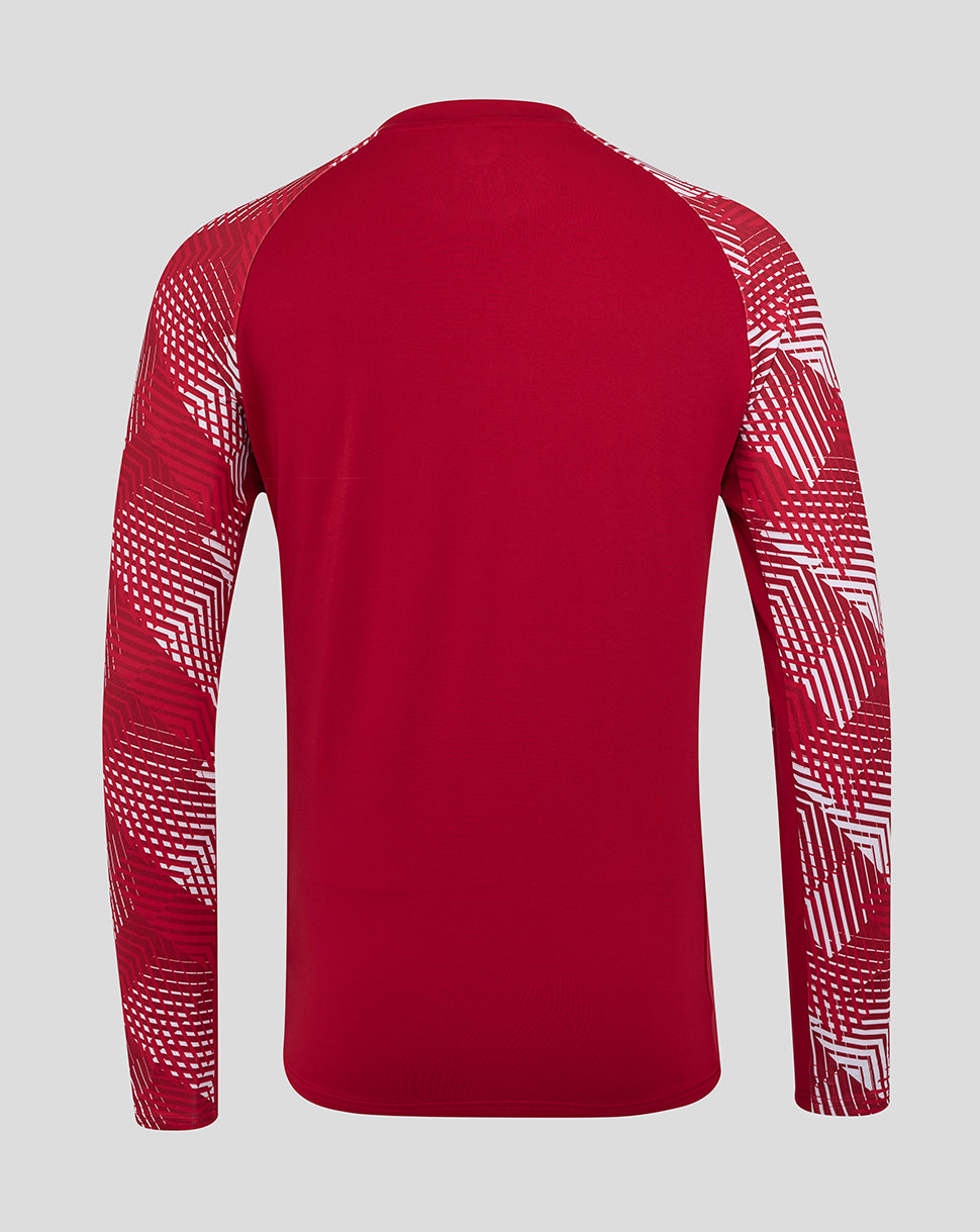 England Rugby Men's Pre Match Long Sleeve Drill Top O2 – Jester Red