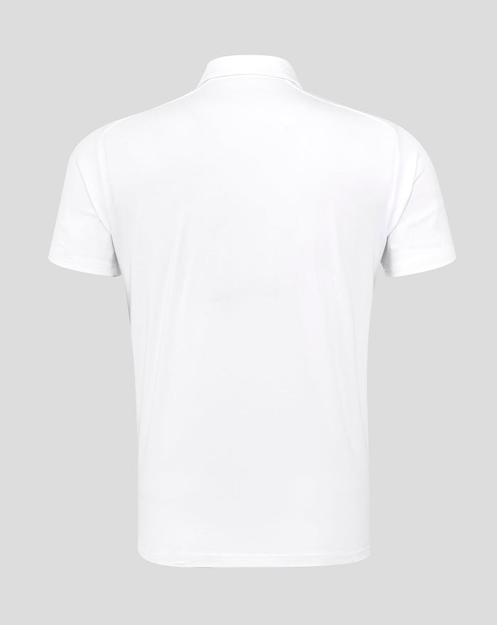 Men's England Rugby 25/26 Travel Short Sleeve Polo - Brilliant White