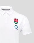 Men's England Rugby 25/26 Travel Short Sleeve Polo - Brilliant White