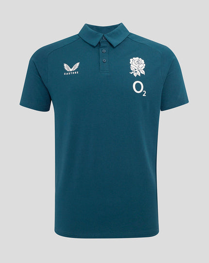 Women's England Rugby 25/26 Travel Short Sleeve Polo - Reflecting Pond