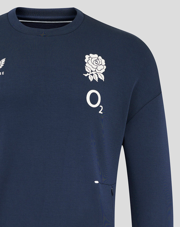Men's England Rugby 25/26 Travel Crew Sweatshirt - Inkwell