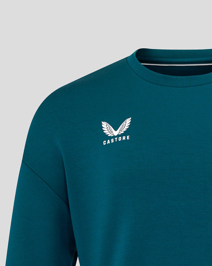 Men's England Rugby 25/26 Travel Crew Sweatshirt - Reflecting Pond