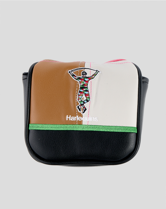 Harlequins CADDI 2.0 mallet putter head cover color block design with logo